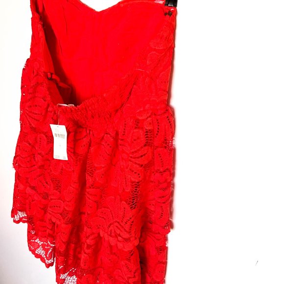 NWT anthropologie red lace mini dress M - Picture 8 of 8